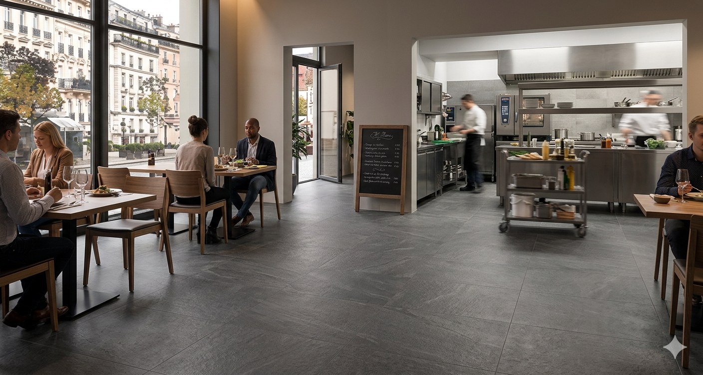 Restaurant-Boden Feinsteinzeug, München-Mitte