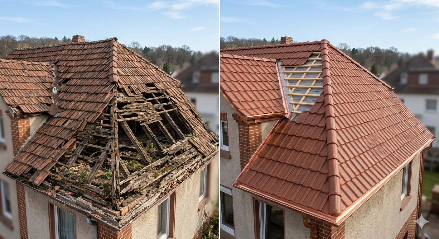 Neues Dach nach der Sanierung