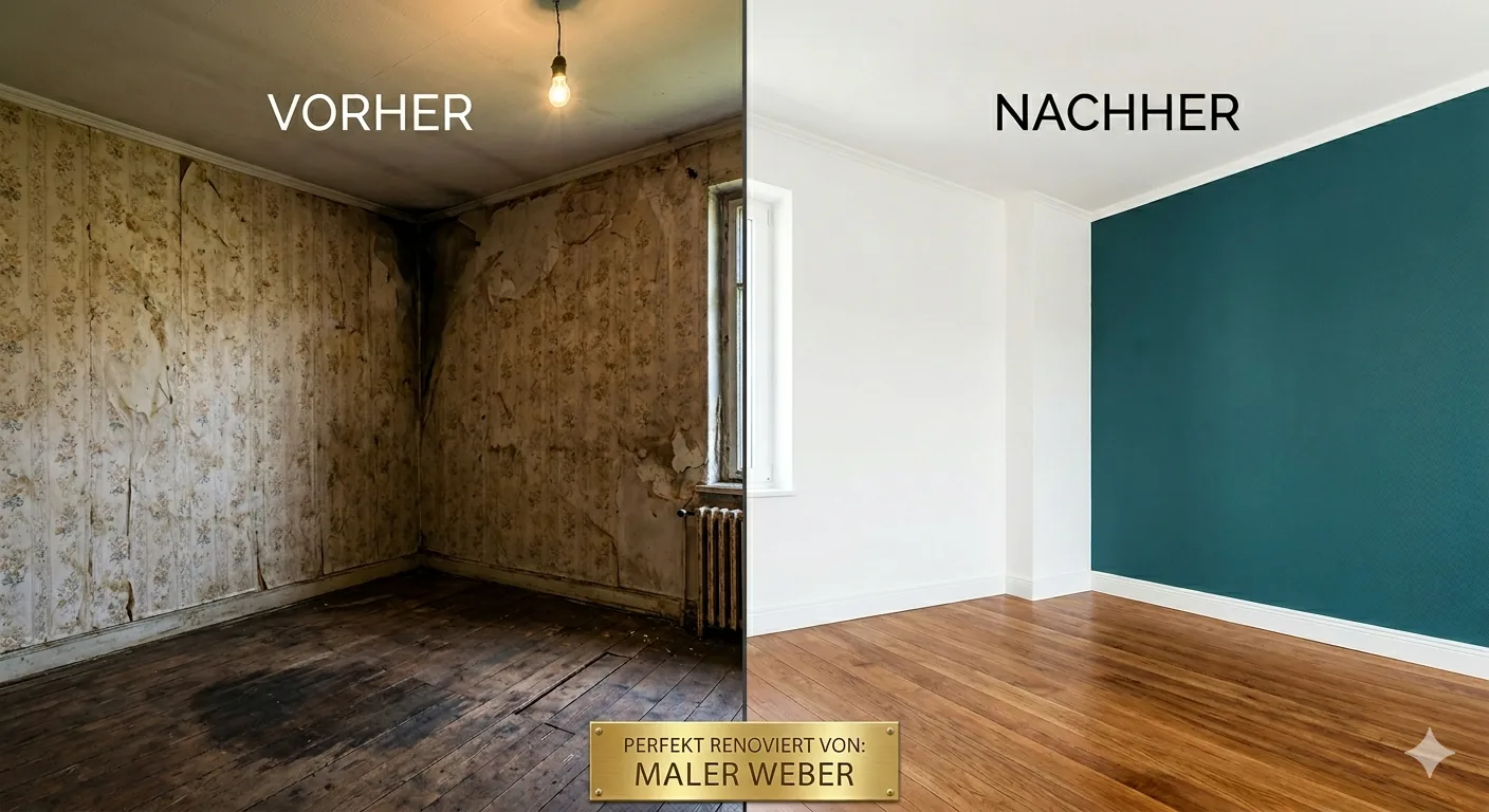 Vorher-Nachher: Komplette Wohnzimmer-Renovierung München