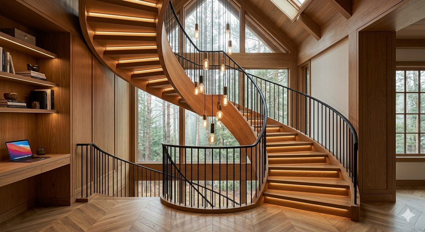 Gewendelte Holztreppe Breisach